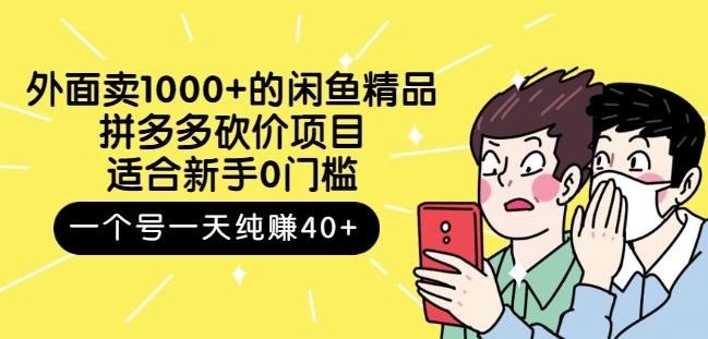 外面卖1000 的闲鱼精品：拼多多砍价项目，一个号一天纯赚40 适合新手0门槛-领航创业网