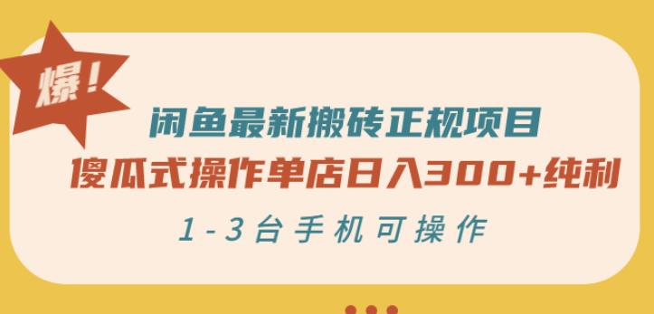 闲鱼最新搬砖正规项目：傻瓜式操作单店日入300 纯利，1-3台手机可操作-领航创业网