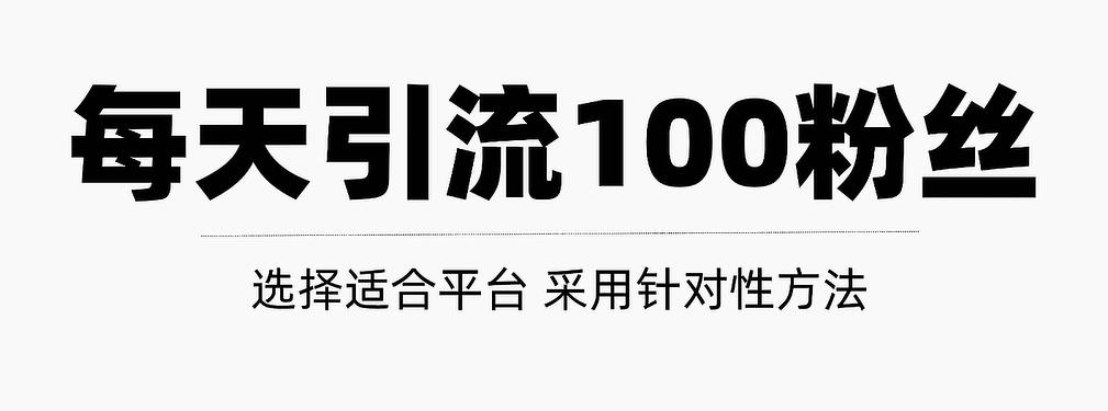 只需要做好这几步，就能让你每天轻松获得100 精准粉丝的方法！【视频教程】-领航创业网