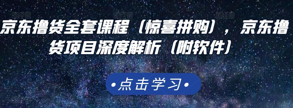 京东撸货全套课程（惊喜拼购），京东撸货项目深度解析（附软件）-领航创业网