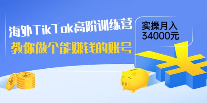 海外TikTok高阶训练营：教你做个能赚钱的账号，实操月入34000元！-领航创业网