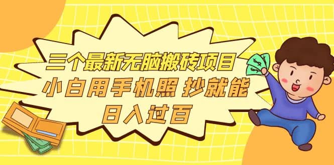 三个最新无脑搬砖项目，小白用手机照抄就能日入过百-领航创业网