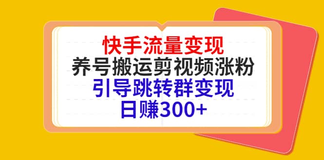 快手流量变现，养号搬运剪视频涨粉，引导跳转群变现日赚300-领航创业网