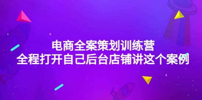 电商全案策划训练营：全程打开自己后台店铺讲这个案例（9节课时）-领航创业网