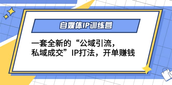 自媒体IP训练营(12 13期)一套全新的“公域引流，私域成交”IP打法-领航创业网