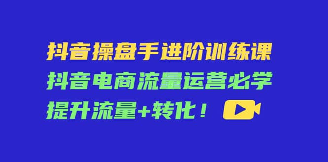 抖音操盘手进阶训练课：抖音电商流量运营必学，提升流量 转化-领航创业网