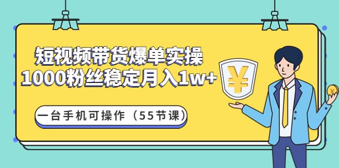 短视频带货爆单实操：一台手机可操作（55节课）-领航创业网