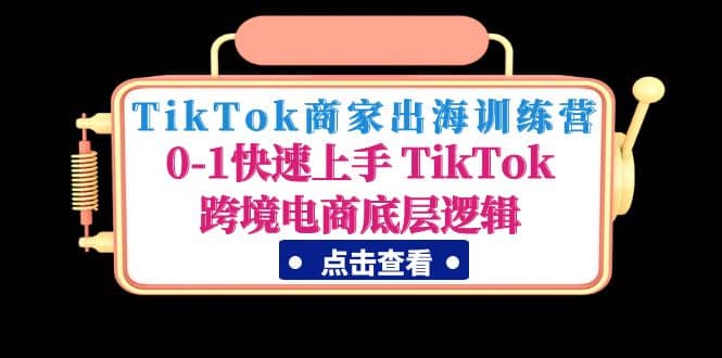 TikTok商家出海训练营：0-1快速上手 TikTok跨境电商底层逻辑(无水印)-领航创业网