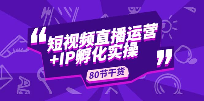 短视频直播运营 IP孵化实战：80节干货实操分享-领航创业网