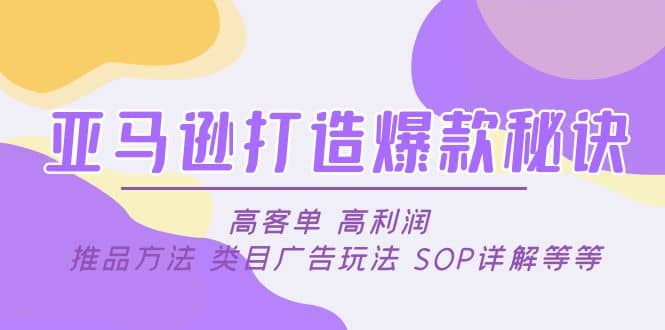 亚马逊打造爆款秘诀：高客单 高利润 推品方法 类目广告玩法 SOP详解等等-领航创业网