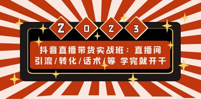 抖音直播带货实战班：直播间引流/转化/话术/等 学完就开干(无水印)-领航创业网