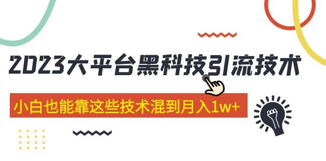 价值4899的2023大平台黑科技引流技术 29节课-领航创业网