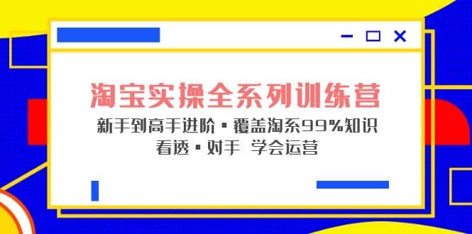 淘宝实操全系列训练营 新手到高手进阶·覆盖·99%知识 看透·对手 学会运营-领航创业网
