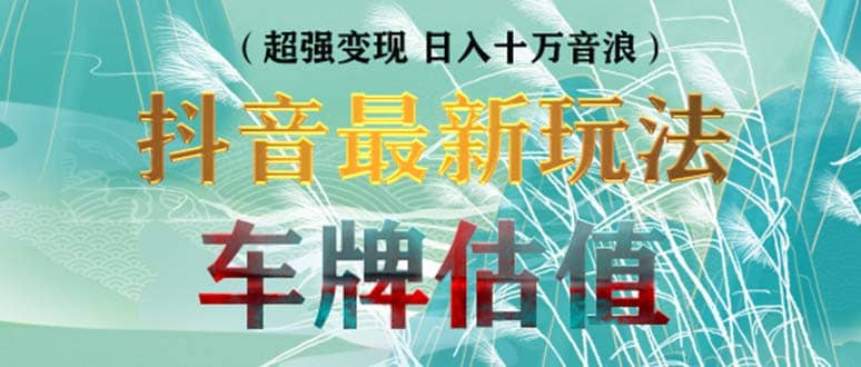 抖音最新无人直播变现直播车牌估值玩法项目 轻松日赚几百 【详细玩法教程】-领航创业网