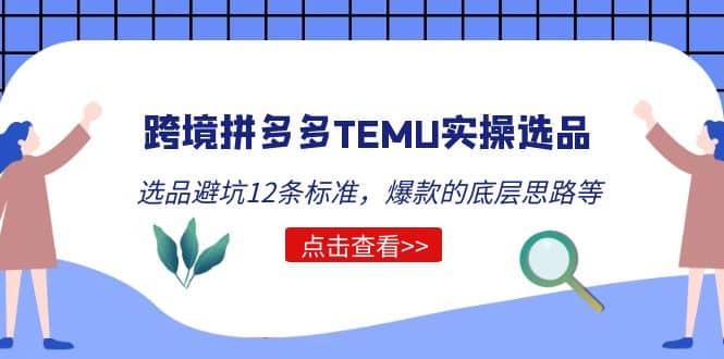 跨境拼多多TEMU实操选品运营方法，选品避坑12条标准，爆款的底层思路等-领航创业网