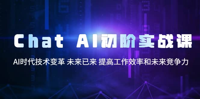 Chat AI初阶实战课，AI时代技术变革 未来已来 提高工作效率和未来竞争力-领航创业网
