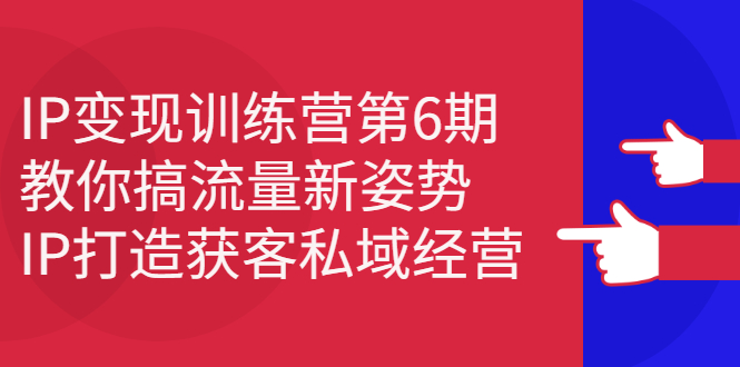 IP变现训练营第6期：教你搞流量新姿势，IP打造获客私域经营-领航创业网