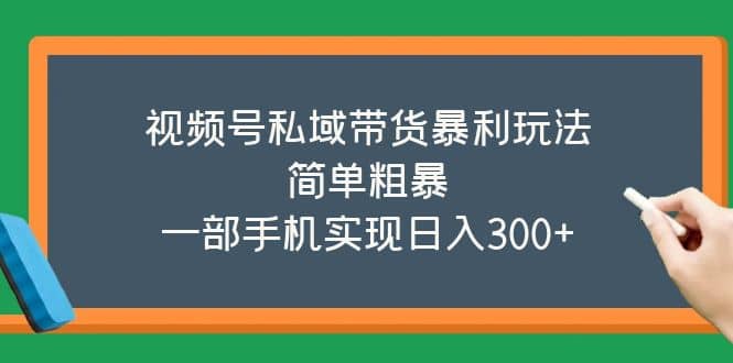 视频号私域带货暴利玩法，简单粗暴-领航创业网
