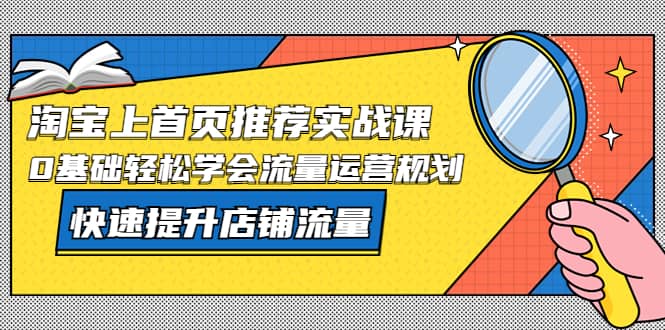 淘宝上首页/推荐实战课：0基础轻松学会流量运营规划，快速提升店铺流量-领航创业网