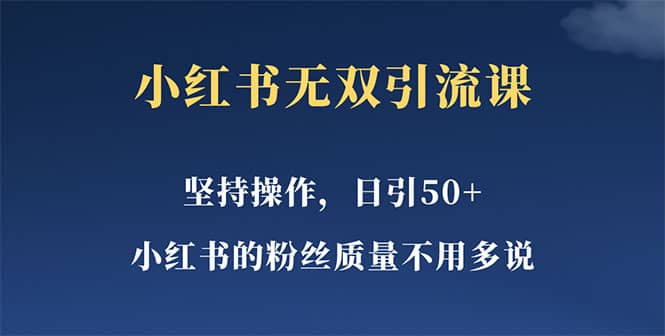 小红书无双课一天引50 女粉，不用做视频发视频，小白也很容易上手拿到结果-领航创业网