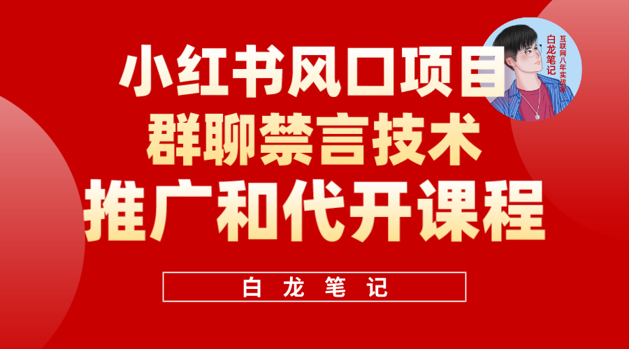 小红书风口项目日入300 ，小红书群聊禁言技术代开项目，适合新手操作-领航创业网