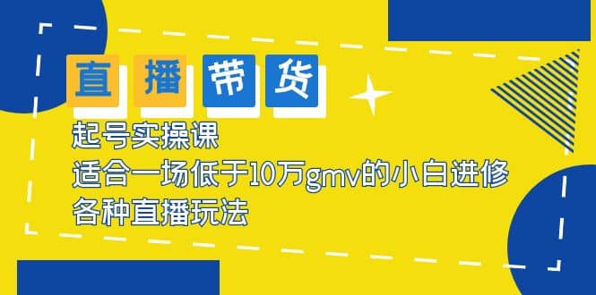 2023直播带货起号实操课，适合一场低于·10万gmv的小白进修 各种直播玩法-领航创业网