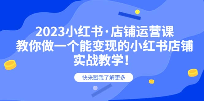 2023小红书·店铺运营课，教你做一个能变现的小红书店铺，20节-实战教学-领航创业网