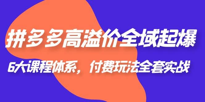 拼多多-高溢价 全域 起爆，6大课程体系，付费玩法全套实战-领航创业网