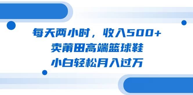 每天两小时，收入500 ，卖莆田高端篮球鞋，小白轻松月入过万（教程 素材）-领航创业网