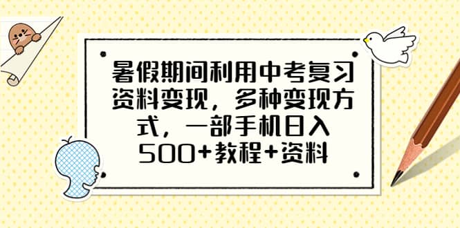 暑假期间利用中考复习资料变现，多种变现方式，一部手机日入500 教程 资料-领航创业网