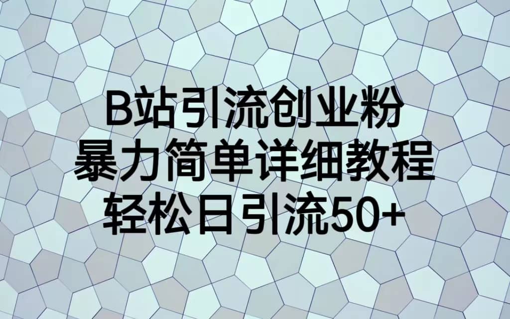 B站引流创业粉，暴力简单详细教程，轻松日引流50-领航创业网