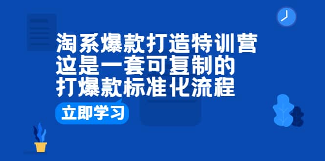 淘系爆款打造特训营：这是一套可复制的打爆款标准化流程-领航创业网