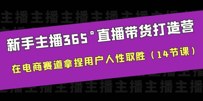 新手主播365°直播带货·打造营，在电商赛道拿捏用户人性取胜（14节课）-领航创业网