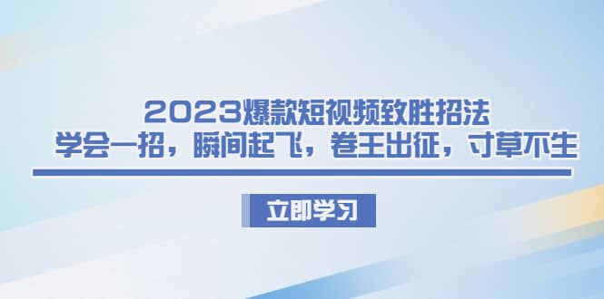 2023爆款短视频致胜招法，学会一招，瞬间起飞，卷王出征，寸草不生-领航创业网
