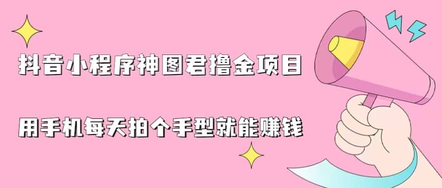抖音小程序神图君撸金项目，用手机每天拍个手型挂载一下小程序就能赚钱-领航创业网