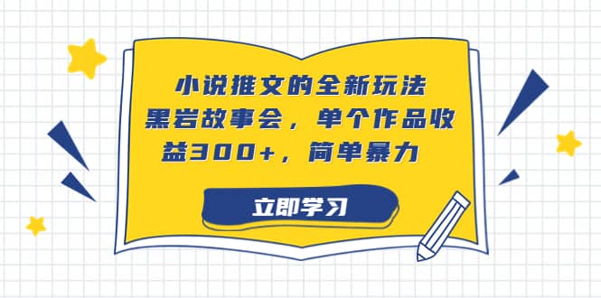 小说推文的全新玩法，黑岩故事会，单个作品收益300 ，简单暴力-领航创业网