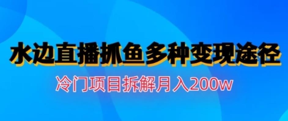 水边直播抓鱼，多种变现途径冷门项目，月入200w拆解【揭秘】-领航创业网