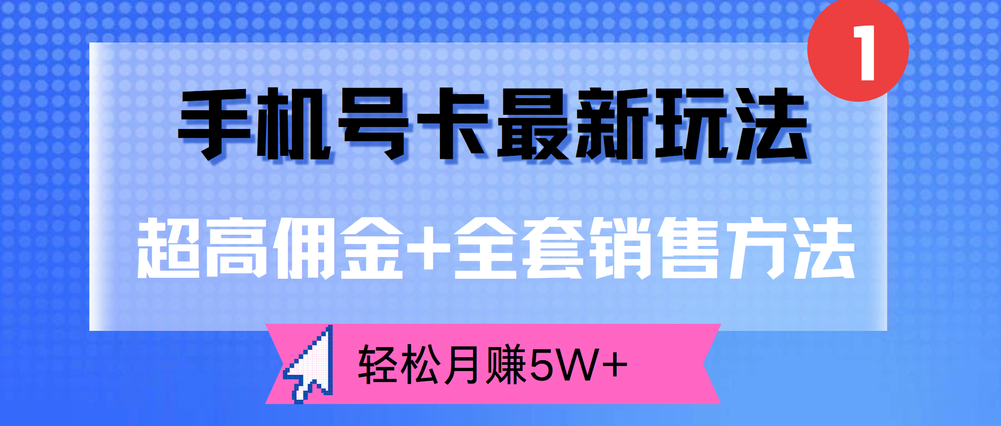 超高佣金+全套销售方法，手机号卡最新玩法，轻松月赚5W+-领航创业网