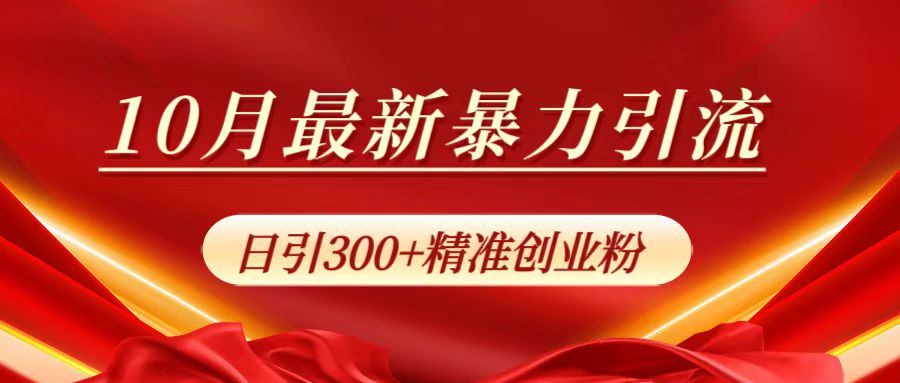 10月最新暴力引流，日引300+精准创业粉-领航创业网