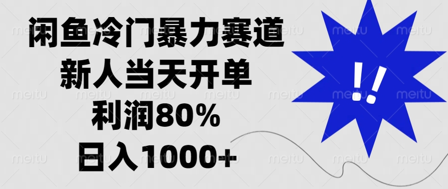 闲鱼冷门暴力赛道，利润80%，日入1000+新人当天开单，-领航创业网