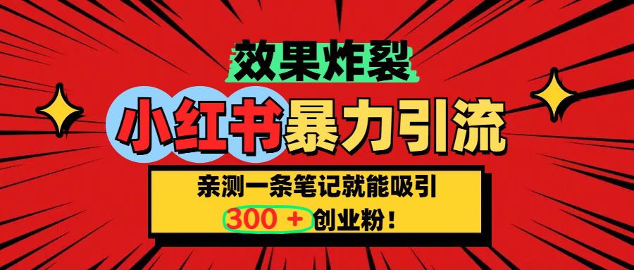 小红书炸裂玩法，亲测一条笔记就能吸引300+精准创业粉！-领航创业网