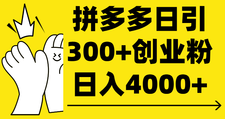 拼多多日引300+创业粉 日入4000+-领航创业网