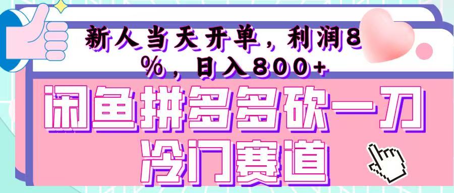 咸鱼拼夕夕砍一刀冷门暴力赛道，新人当天开单，利润百分之八十，日入 800+-领航创业网