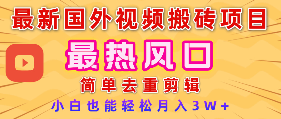 2025最新热门风口，国外视频搬砖项目，简单去重剪辑，小白也能轻松月入3W+-领航创业网