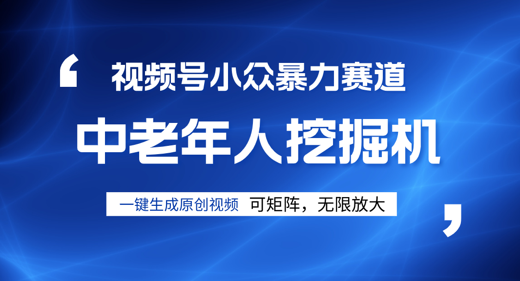 视频号新手逆袭密码！超小众暴力赛道，中老年人深信不疑，原创通过率拉满-领航创业网