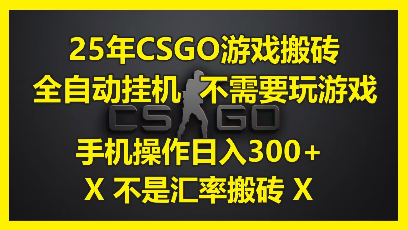 25年CSGO游戏搬砖，全自动挂机，不需要玩游戏，手机操作日入300+。(不是汇率搬砖)-领航创业网