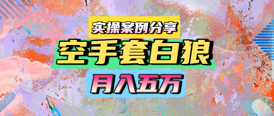 空手套白狼，月入五万，实操案例分享-领航创业网