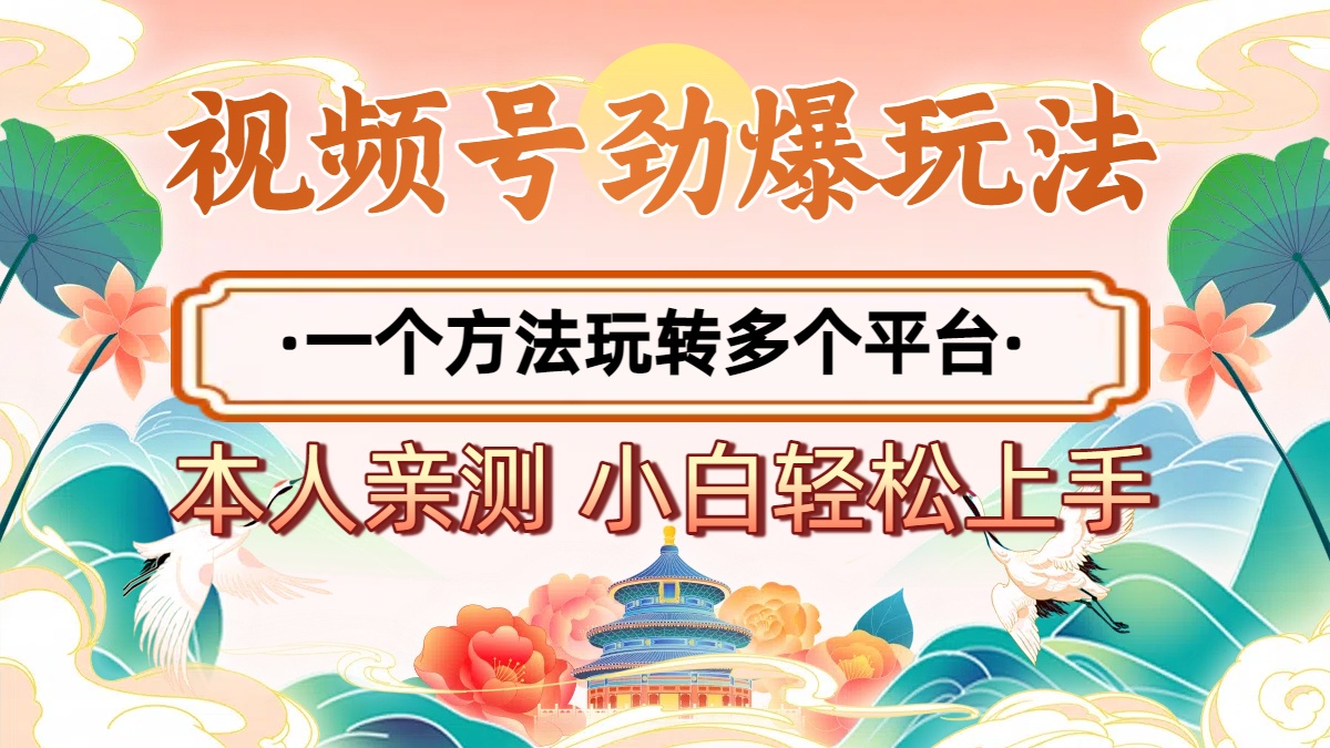 2025年视频号劲爆玩法，一个方法玩转多个平台 小白也能轻松上手-领航创业网
