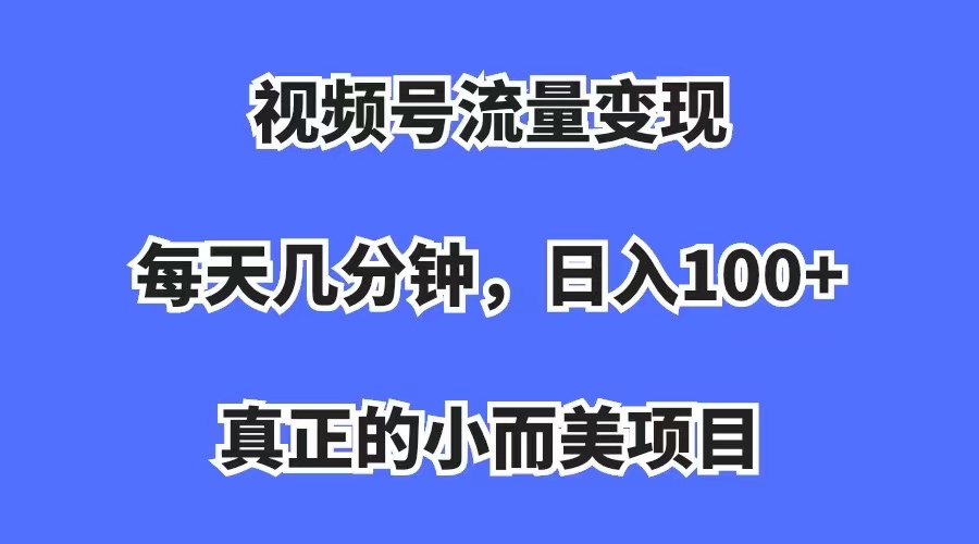 视频号流量变现，每天几分钟，收入100 ，真正的小而美项目-领航创业网