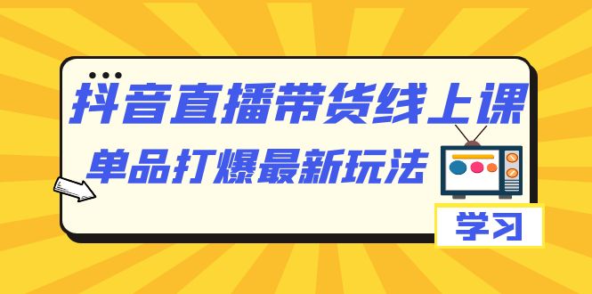 抖音·直播带货线上课，单品打爆最新玩法（12节课）-领航创业网